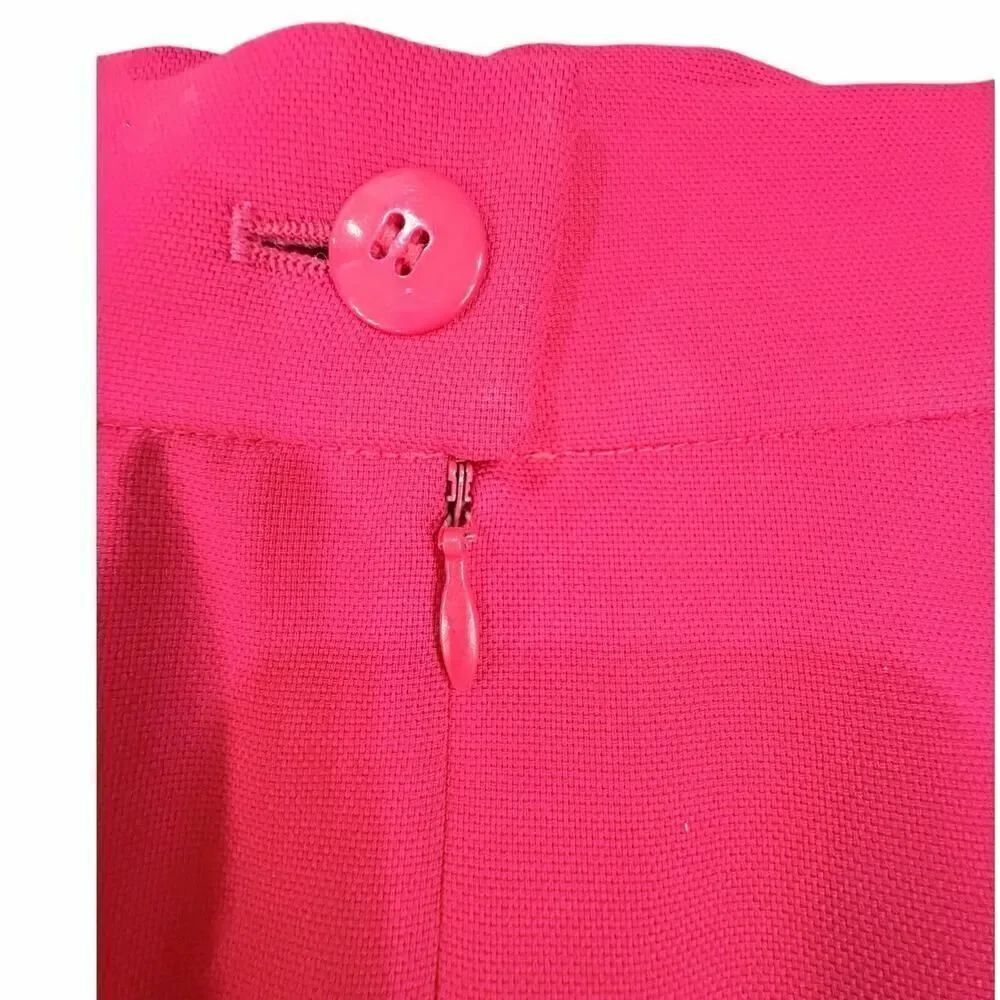 VTG Escada 100% New Wool Red Trumpet Panel Skirt Godet Flare Academia Careerwear - Picture 9 of 14